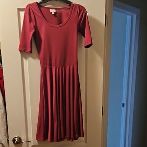 LuLaRoe Nicole Elegant Dark Fuscia Dress